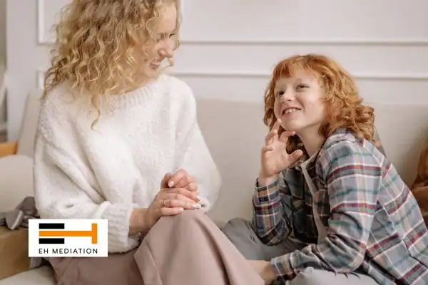 Happy mother and child after sorting child arrangements mediation Morecambe